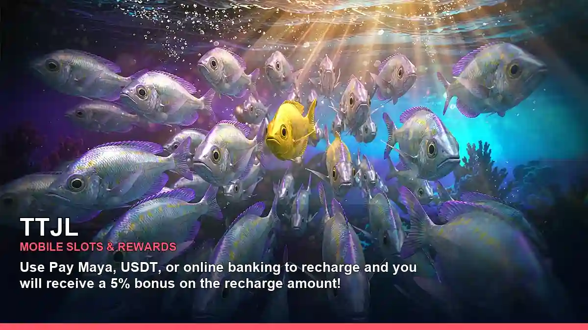 TTJL casino fishing game scene with a Philippine-style interface and treasure chest artwork