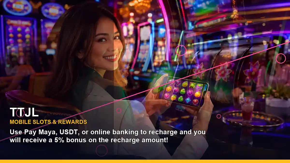 TTJL Philippine online slot games shown on a mobile phone with a left-aligned composition